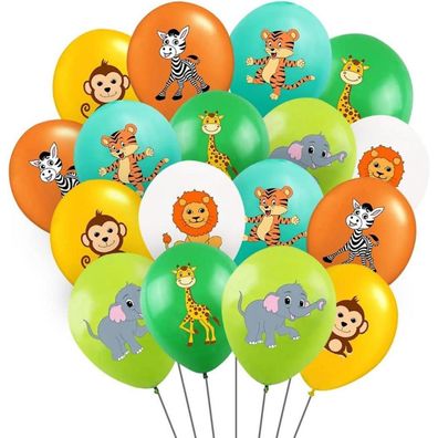 Aurasky Luftballons Tiere Dschungel Safari 30 Stück 12 Zoll Latex Druck Ballon