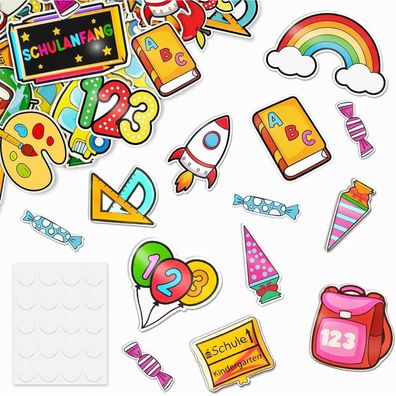 76 Stück Einschulung Konfetti Bunt - Deko für Schulanfang, Tischdeko, Streudeko