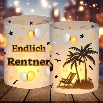 12er Set Windlicht Tischdeko Ruhestand Deko, Rente Deko Endlich Rentner