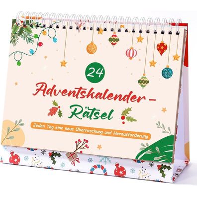 HOWAF Adventskalender Rätsel für Erwachsene und Kinder mit 24 kniffligen