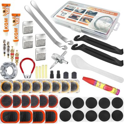 Ghguole Fahrrad ReifenFlickzeug Reparaturset, 57-teiliges Set mit 30 Flicken