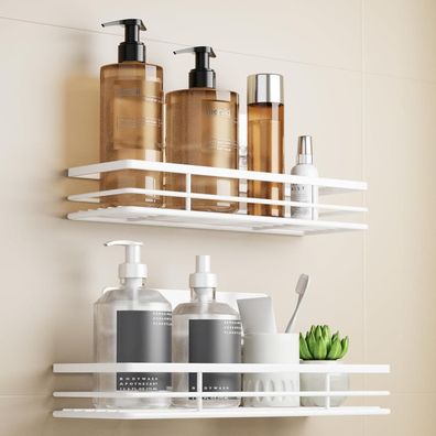 saffruff Duschablage 2 Stück - Bohrenfrei & Vielseitig für Dusche, Bad & Küche