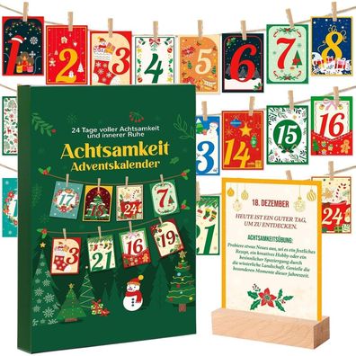 HOWAF Achtsamkeit Adventskalender 2025 - 24 Achtsamkeitsübungen für Ruhe und