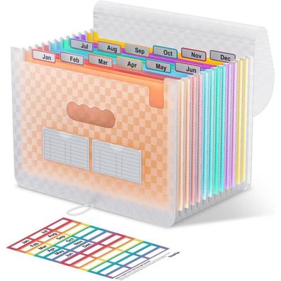 ThinkTex Accordian Aktenordner, 12 Fächer, erweiterbar, tragbarer Organizer für