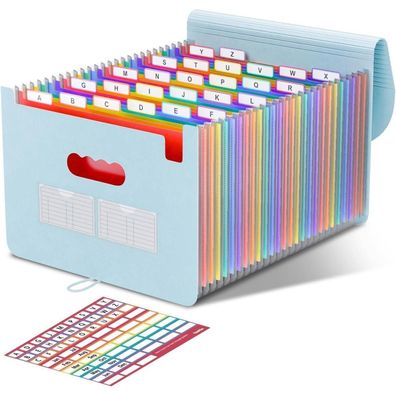 ThinkTex 26 Fächer Dokumentenmappe A4, Ordner A4 Sortiermappe Fächermappe Datei