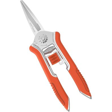 FLORA GUARD 16,5 cm Gartenschere Bypass-Schere mit Soft-Touch-Griff (Orange)