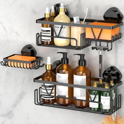 Kegii Duschablage mit Saugnapf - 3-teiliges Duschregal-Set ohne Bohren