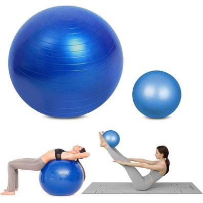 flintronic Gymnastikball Set (55cm/65cm) mit Fußpumpe, Anti-Burst, für Yoga