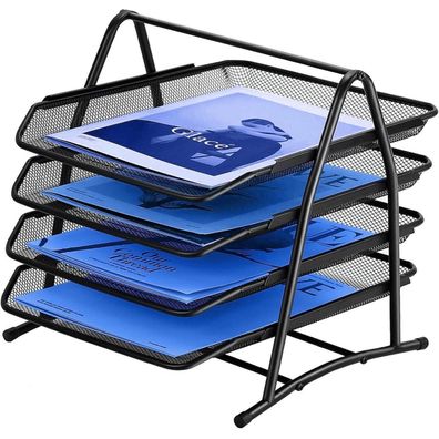 Tsdrbwo Metall Briefablage 4-Tier Schreibtisch Organizer, stapelbare