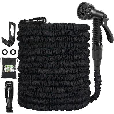 niboameu Flexibler Gartenschlauch 15m, dehnbar, mit 7 Funktionen, inkl
