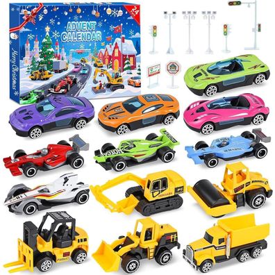 Adventskalender Kinder 2025: 16 Spielzeugautos, Rennspielzeug & Zubehör für