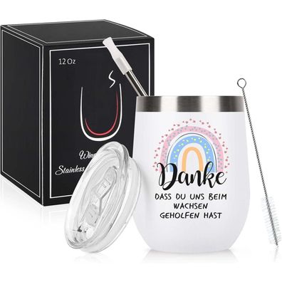 Livole Abschiedsgeschenk Lehrer Kaffeebecher 12OZ Edelstahl - Danke Dass Du Uns