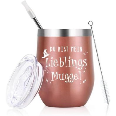 Livole Kaffeebecher to go 12oz (350ml) Roségold - Geschenk für Frauen