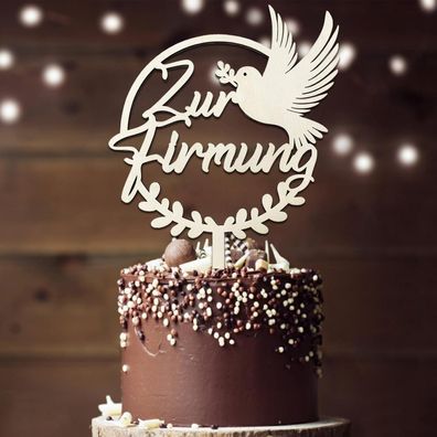 Luckeey Tortendeko Firmung aus Holz, Cake Topper für Jungen & Mädchen