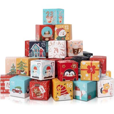 DIY Adventskalender zum Befüllen, 24 Leere Boxen zum Basteln, Personalisierte