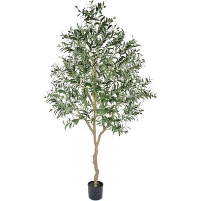 YOLEO Künstlicher Olivenbaum 210cm - Große Kunstpflanze für Wohnzimmer, Büro