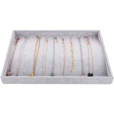 Emibele Schmucktablett mit 20 Haken - Organizer für Ringe, Ohrstecker
