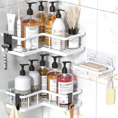 Yasonic Duschablage Ecke ohne Bohren, Badezimmer Organizer, verdicktes