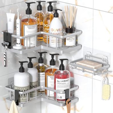 Yasonic Duschablage Ecke ohne Bohren, Badezimmer Organizer, verdicktes