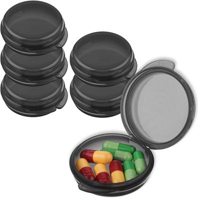WLLHYF 5er Mini Pillendose, Kleine Pillen Organizer Box, Tragbarer