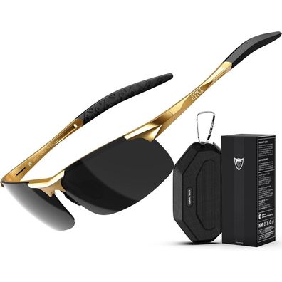 ATTCL Herren Polarisierte Sport Sonnenbrille mit Al-Mg Metallrahmen - Ultra