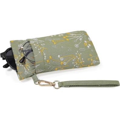 MoKo Brillenetui aus weichem PU-Leder, doppellagig, mit Handschlaufe, für Damen