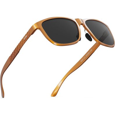 ATTCL Herren Polarisierte Sonnenbrille Al-Mg Metall Rahmen Ultra Leicht UV400