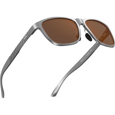 ATTCL Herren Polarisierte Sonnenbrille Al-Mg Metall Rahmen Ultra Leicht UV400