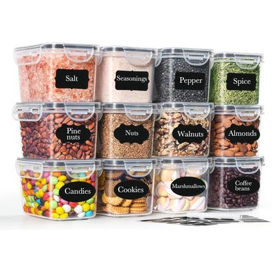 GoMaihe Vorratsdosen 12er-Set, luftdicht, 800ml, BPA-FREI, spülmaschinenfest