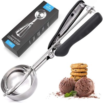 Telanks Eisportionierer Edelstahl 5 cm, Eislöffel Portionierer mit Auswerfer