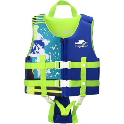 Gogokids Kinder Schwimmweste Float Jacket für 2-9 Jahre (15-35kg) - Blau, Größe