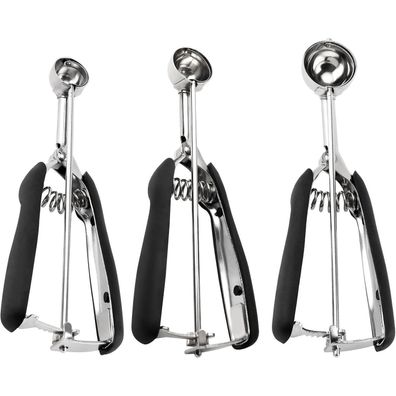 TJ POP 3-teiliges Keksschaufel-Set aus Edelstahl 18/8 mit weichen Griffen