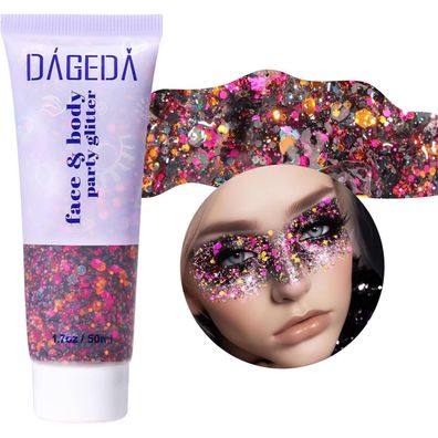 Prreal Body Glitter Gel 50ml - Holografischer Glitzer für Gesicht, Haare, Nägel