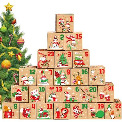 Mamiddle Adventskalender zum Befüllen DIY 2025 - 24 stabile Kartons zum