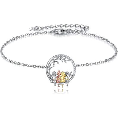VONALA 925 Sterling Silber Schwester Herz Armband mit Unendlichkeitszeichen