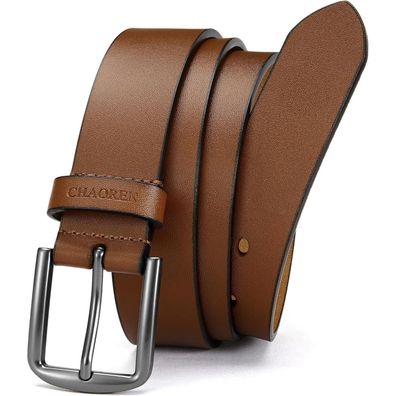 Chaoren Ledergürtel Herren Schwarz 35mm für Jeans - Weicheres Leder, Bundweite