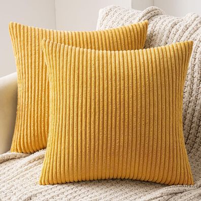 MIULEE 2er Set Kissenbezüge Kord, Dekorative Kissenhülle für Sofa