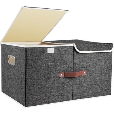 TYEERS Extra Große Aufbewahrungsbox mit Deckel und Fächern, faltbar, waschbar