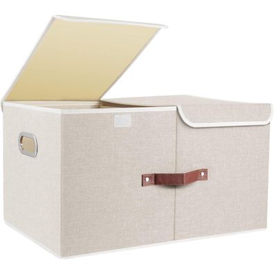 TYEERS Extra Große Aufbewahrungsbox mit Deckel und Fächern, faltbar, waschbar
