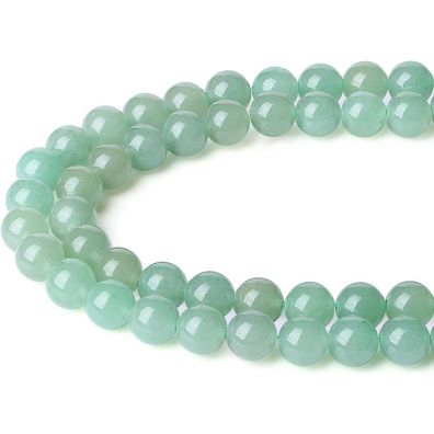 Xiannvxi 8mm Naturstein Grüne Aventurin Perlen zum Auffädeln für DIY Schmuck