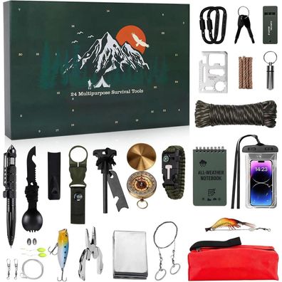 Weihnachten Survival Kit Adventskalender 2024 - 24 Survival Tools für