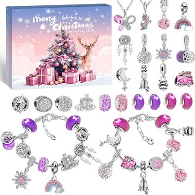 AMGeet Weihnachts-Adventskalender 2025 mit Schmuck - 24 Füllungen für Kinder