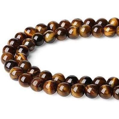 Xiannvxi 8mm Tigerauge Perlen zum Auffädeln, Runde Naturstein Kristalle für DIY