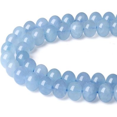 Xiannvxi 8mm Aquamarin Perlen zum Auffädeln, Naturstein Kristalle für Schmuck