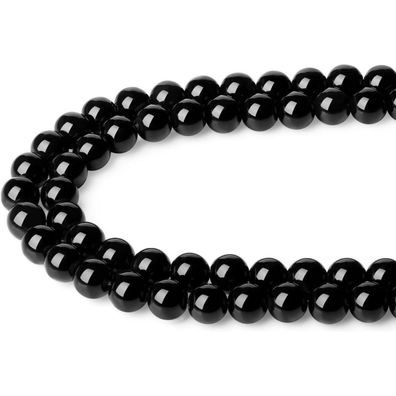 Xiannvxi 8mm Obsidian Naturstein Perlen zum Auffädeln, Runde Kristalle für DIY