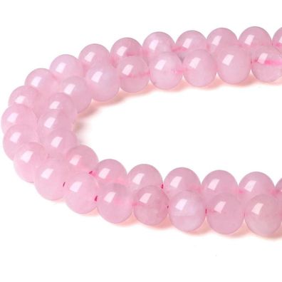 Xiannvxi 8mm Rosenquarz Perlen zum Auffädeln, Naturstein Kristalle für Schmuck