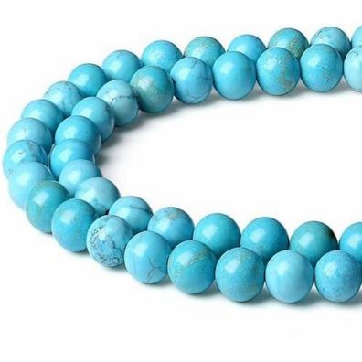 Xiannvxi 8mm Grüne Türkis Perlen Naturstein für Schmuck DIY, ca. 47 Stück
