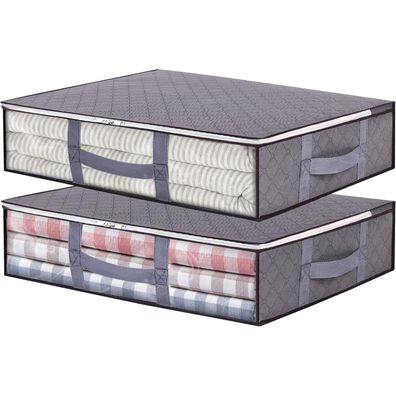 Vieshful 2er Pack Unterbettkommoden 40L - Faltbare Kleiderbeutel mit klarem