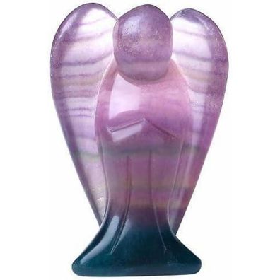 Xiannvxi 38mm Schutzengel aus Fluorit Kristallen - Heilende Edelstein Figur für