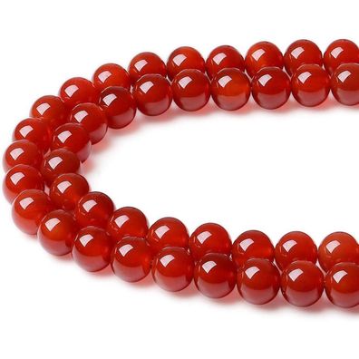 Xiannvxi 8mm Naturstein Karneol Perlen zum Auffädeln, Runde Kristalle für DIY
